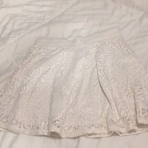 aeropostale white lace skater skirt (s)